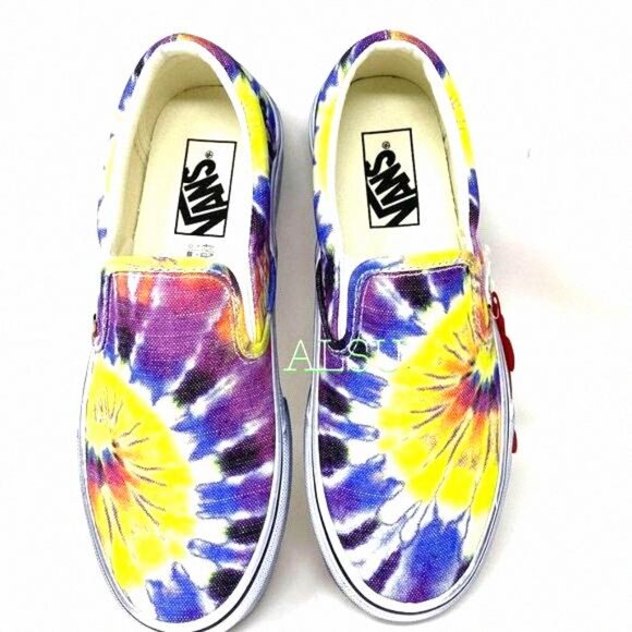 💖MEGA SALE💖VANS Vans Classic Slip On Washed VN0A4U3819X Men Canvas Tie-Dye - Picture 6 of 9